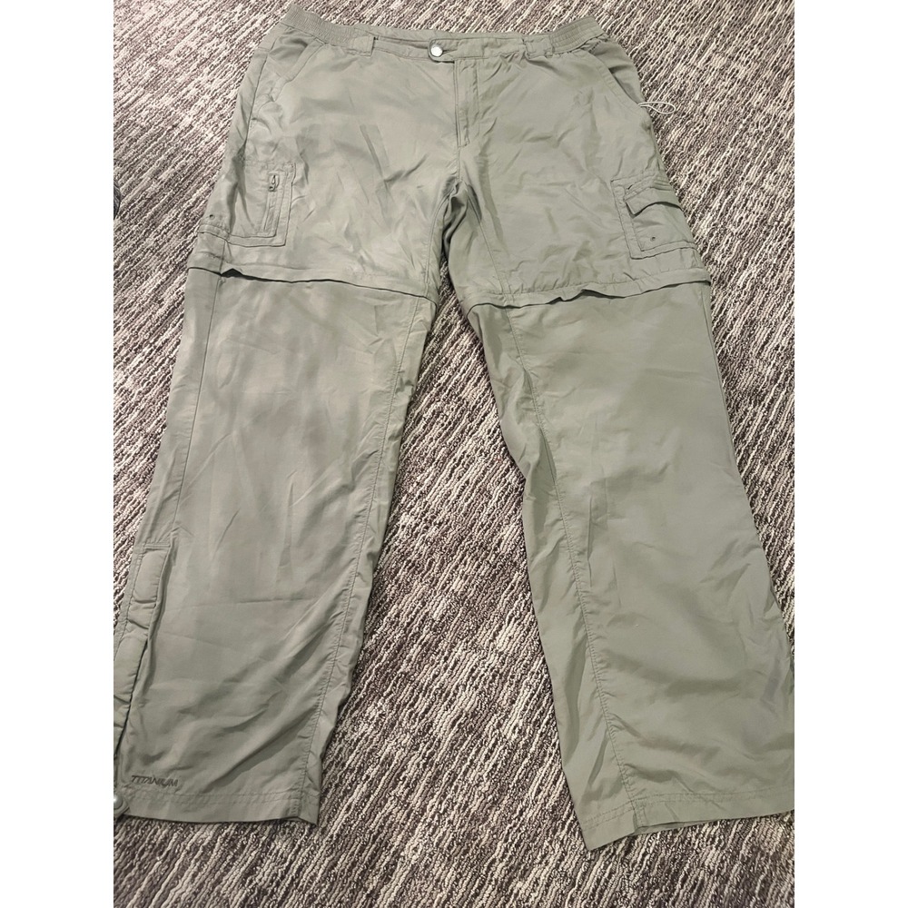 Columbia Titanium Convertible Hiking Pants Mens XL Sage Green Zip Off TL8273